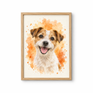 Quadro Pet Personalizado 30×42cm — Linha Clássica | Aquarela