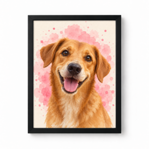 Quadro Pet Personalizado 50×70cm — Linha Clássica | Aquarela