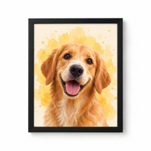 Quadro Pet Personalizado 21×30cm — Linha Clássica | Aquarela