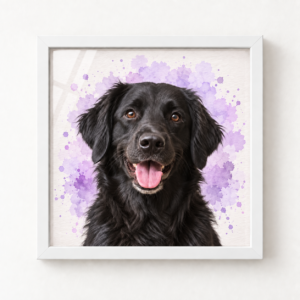 Quadro Pet Personalizado 20×20cm — Linha Premium | Aquarela