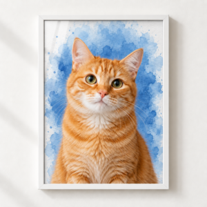 Quadro Pet Personalizado 30×42cm — Linha Premium | Aquarela