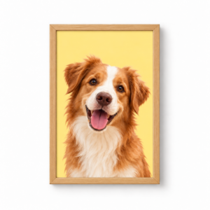 Quadro Pet Personalizado 30×42cm — Linha Clássica | Cor Sólida