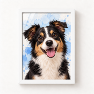Quadro Pet Personalizado 21×30cm — Linha Premium | Aquarela