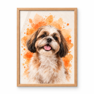 Quadro Pet Personalizado 50×70cm — Linha Premium | Aquarela